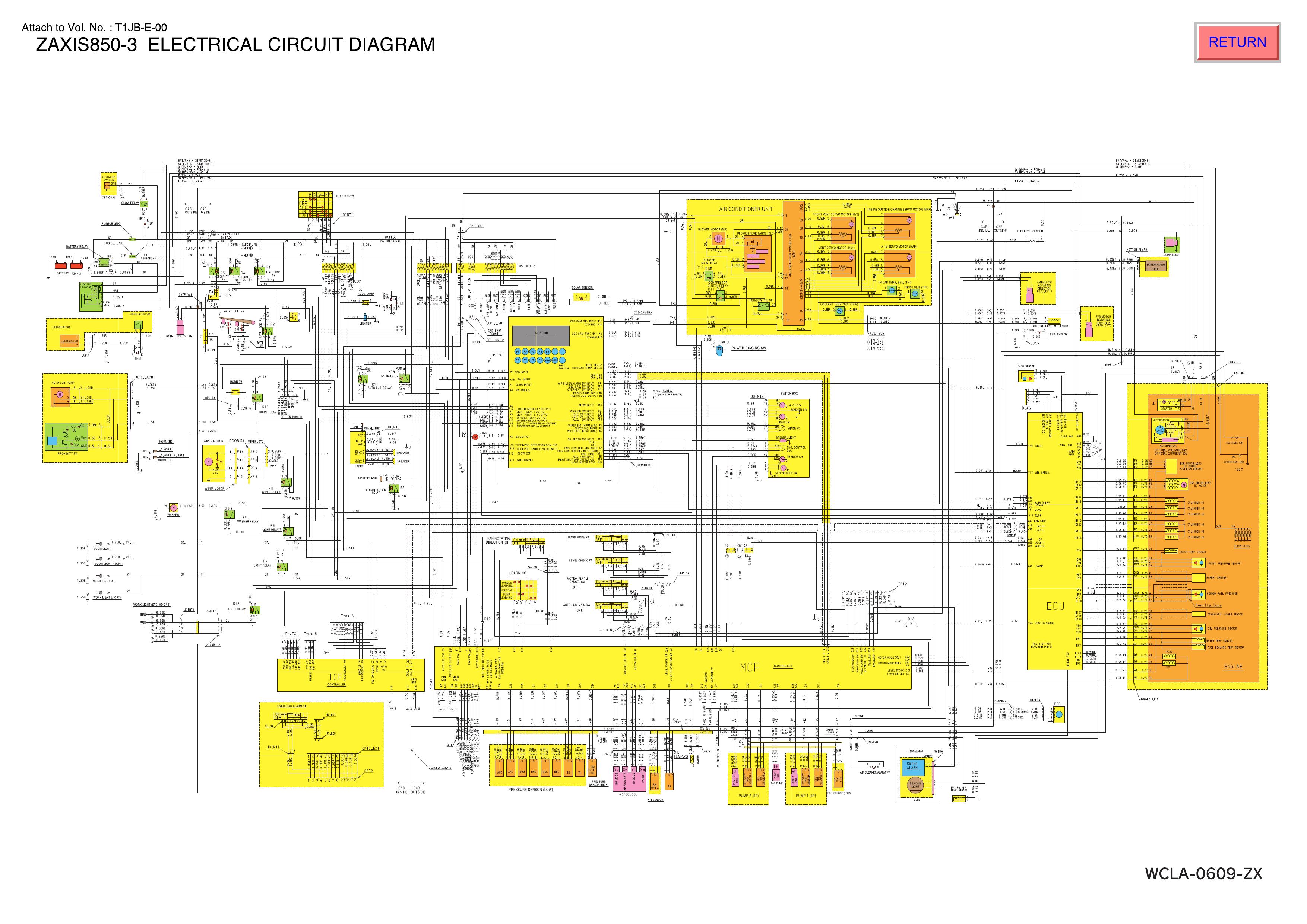 ELECTRICAL CIRCUIT HITACHI DIAGRAM ZAXIS ZX850-3
